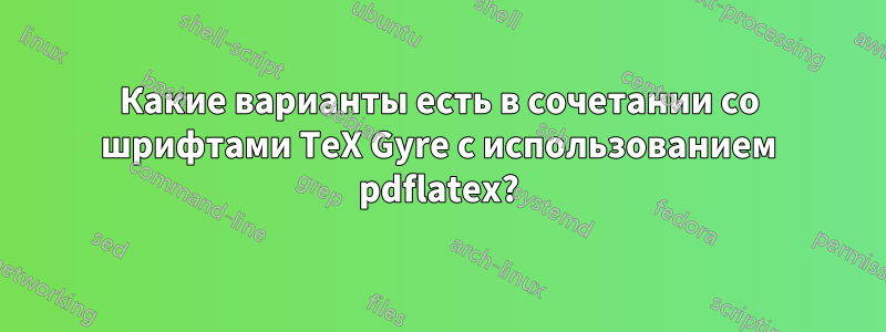 Какие варианты есть в сочетании со шрифтами TeX Gyre с использованием pdflatex?