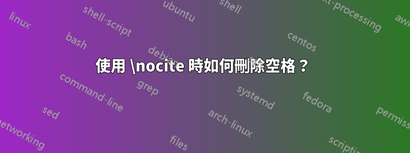 使用 \nocite 時如何刪除空格？