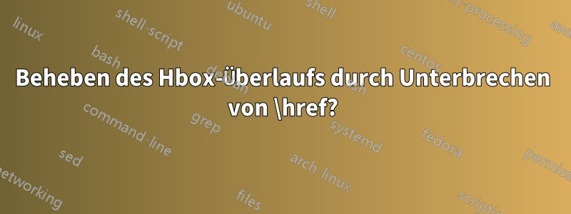 Beheben des Hbox-Überlaufs durch Unterbrechen von \href?