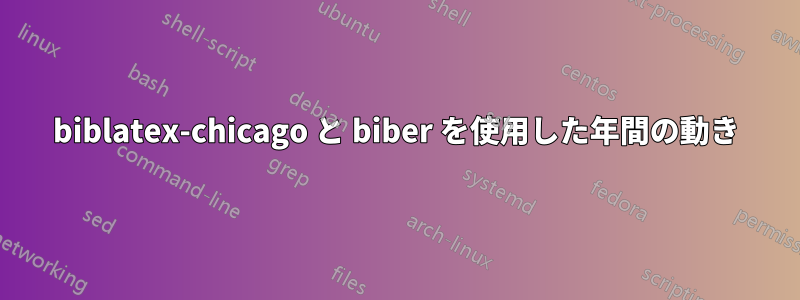 biblatex-chicago と biber を使用した年間の動き