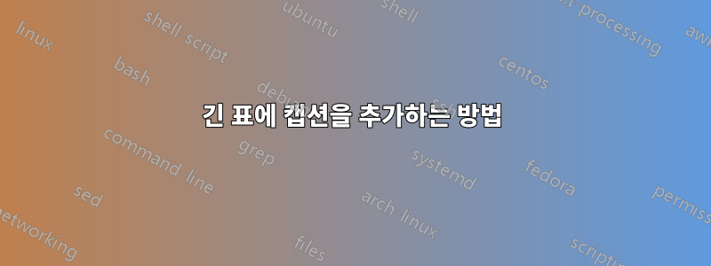 긴 표에 캡션을 추가하는 방법