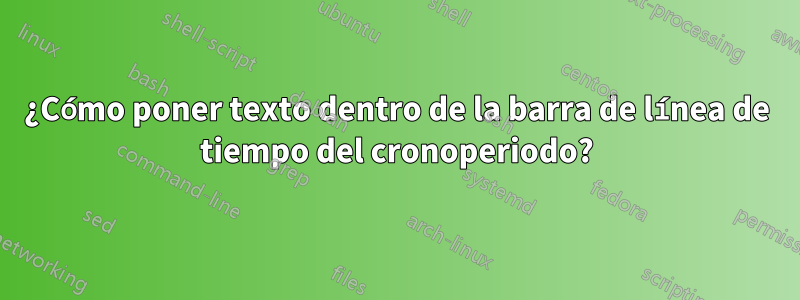 ¿Cómo poner texto dentro de la barra de línea de tiempo del cronoperiodo?