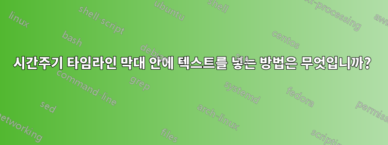 시간주기 타임라인 막대 안에 텍스트를 넣는 방법은 무엇입니까?