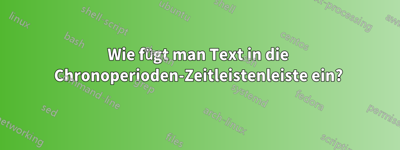 Wie fügt man Text in die Chronoperioden-Zeitleistenleiste ein?