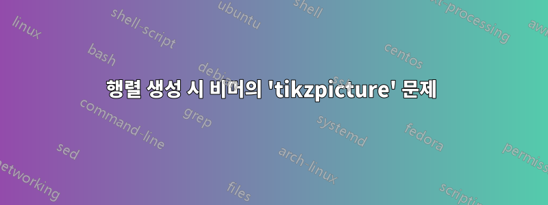 행렬 생성 시 비머의 'tikzpicture' 문제