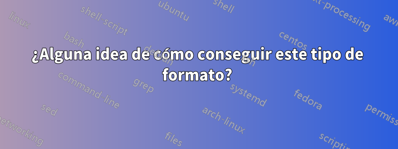 ¿Alguna idea de cómo conseguir este tipo de formato?