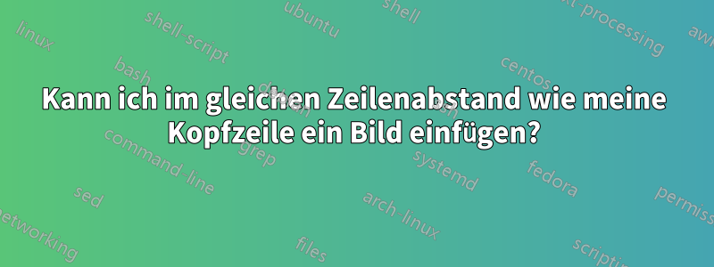 Kann ich im gleichen Zeilenabstand wie meine Kopfzeile ein Bild einfügen?