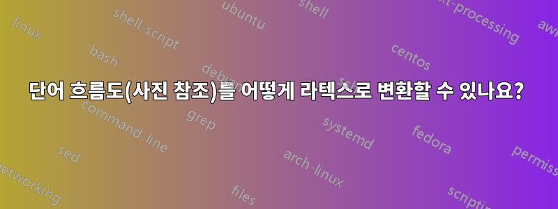 단어 흐름도(사진 참조)를 어떻게 라텍스로 변환할 수 있나요?