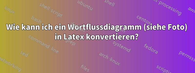 Wie kann ich ein Wortflussdiagramm (siehe Foto) in Latex konvertieren?
