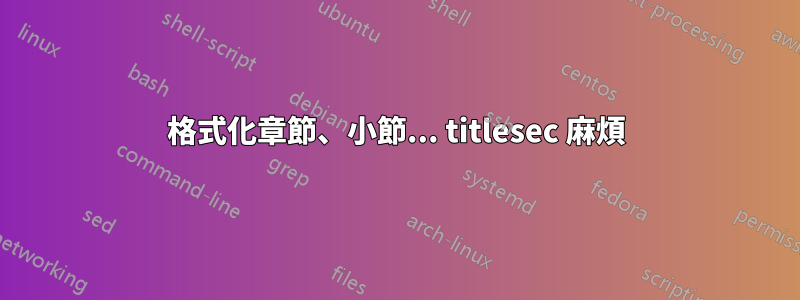 格式化章節、小節... titlesec 麻煩