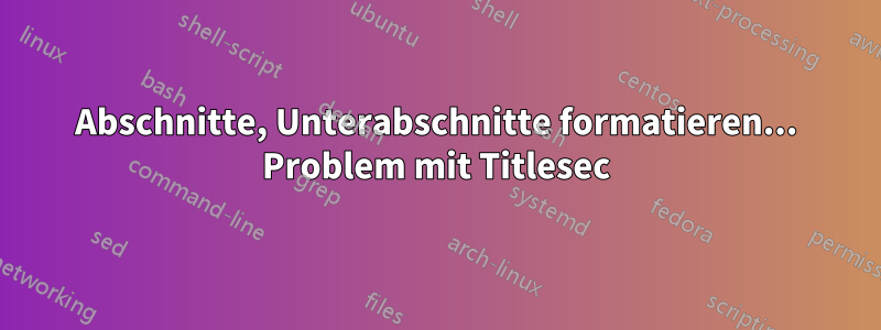 Abschnitte, Unterabschnitte formatieren... Problem mit Titlesec