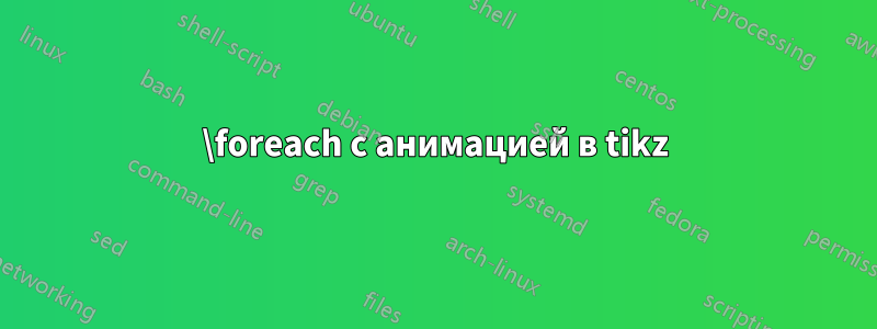 \foreach с анимацией в tikz