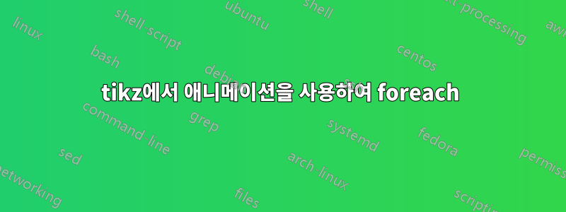 tikz에서 애니메이션을 사용하여 foreach