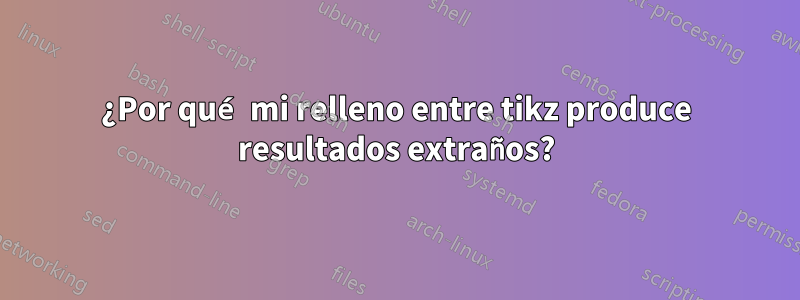 ¿Por qué mi relleno entre tikz produce resultados extraños?