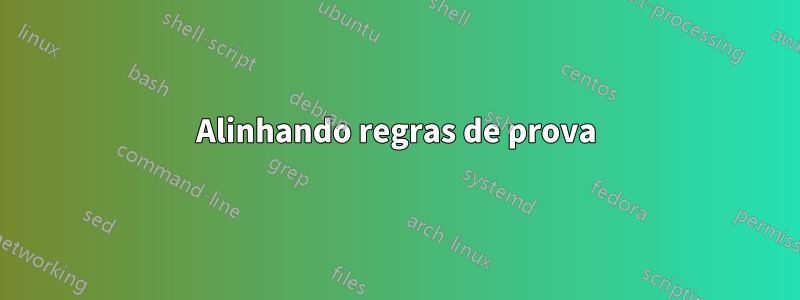 Alinhando regras de prova