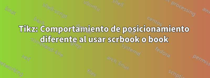 Tikz: Comportamiento de posicionamiento diferente al usar scrbook o book