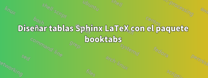 Diseñar tablas Sphinx LaTeX con el paquete booktabs