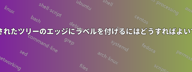 手動で追加されたツリーのエッジにラベルを付けるにはどうすればよいでしょうか?