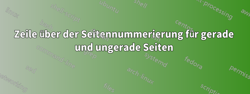 Zeile über der Seitennummerierung für gerade und ungerade Seiten