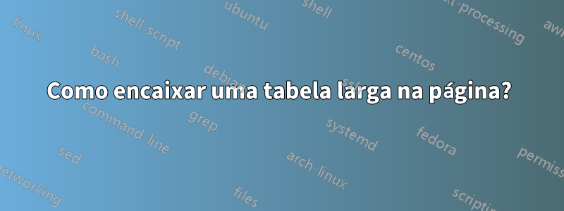 Como encaixar uma tabela larga na página?