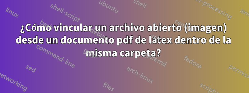 ¿Cómo vincular un archivo abierto (imagen) desde un documento pdf de látex dentro de la misma carpeta?