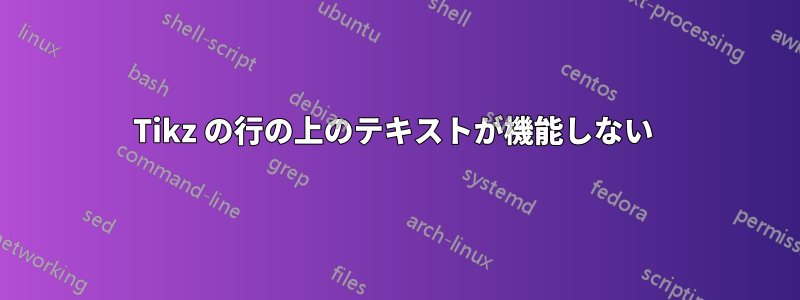 Tikz の行の上のテキストが機能しない 