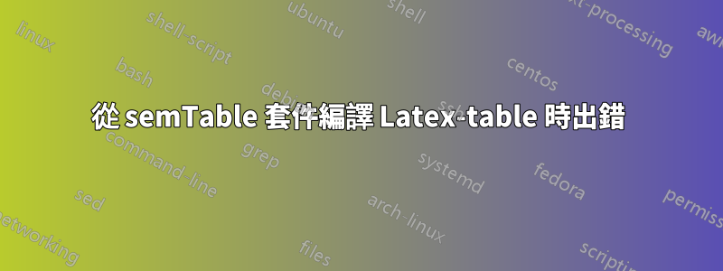 從 semTable 套件編譯 Latex-table 時出錯