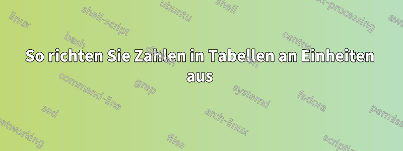 So richten Sie Zahlen in Tabellen an Einheiten aus
