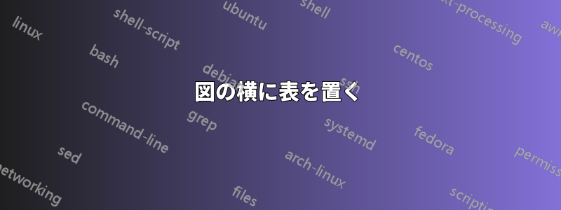 図の横に表を置く