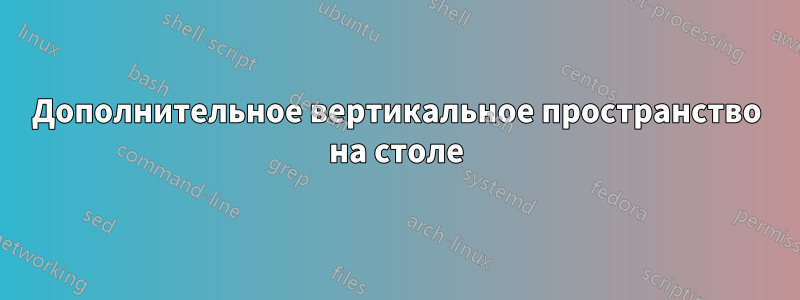 Дополнительное вертикальное пространство на столе