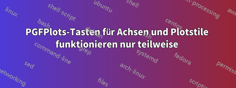 PGFPlots-Tasten für Achsen und Plotstile funktionieren nur teilweise