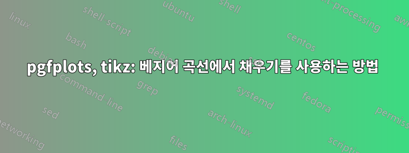 pgfplots, tikz: 베지어 곡선에서 채우기를 사용하는 방법