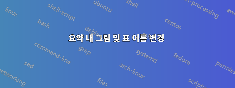 요약 내 그림 및 표 이름 변경