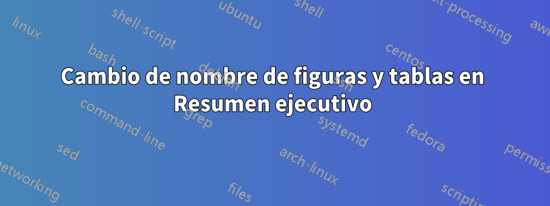 Cambio de nombre de figuras y tablas en Resumen ejecutivo