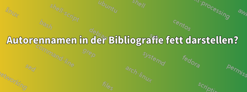 Autorennamen in der Bibliografie fett darstellen?