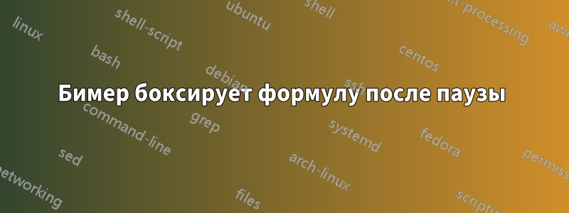 Бимер боксирует формулу после паузы