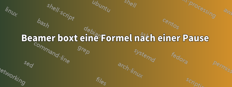 Beamer boxt eine Formel nach einer Pause