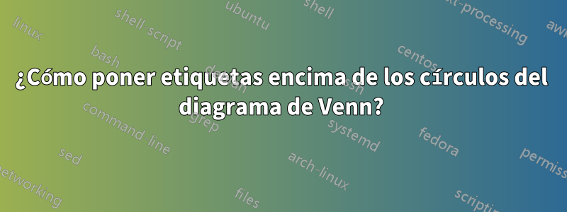 ¿Cómo poner etiquetas encima de los círculos del diagrama de Venn?