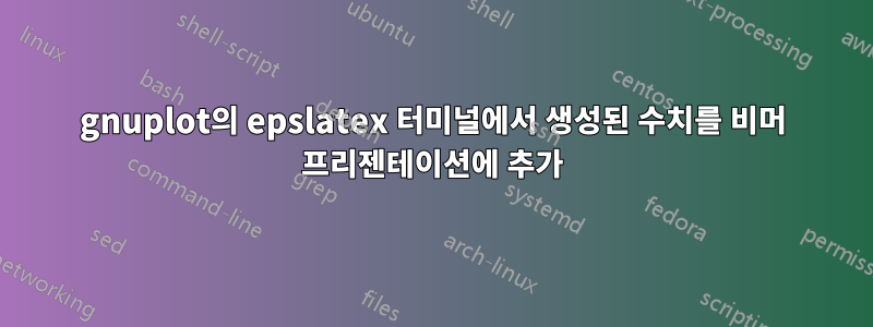 gnuplot의 epslatex 터미널에서 생성된 수치를 비머 프리젠테이션에 추가