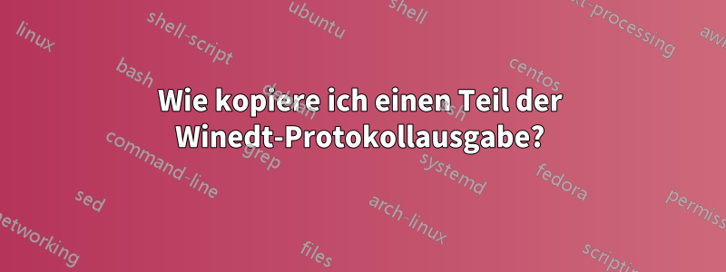 Wie kopiere ich einen Teil der Winedt-Protokollausgabe?