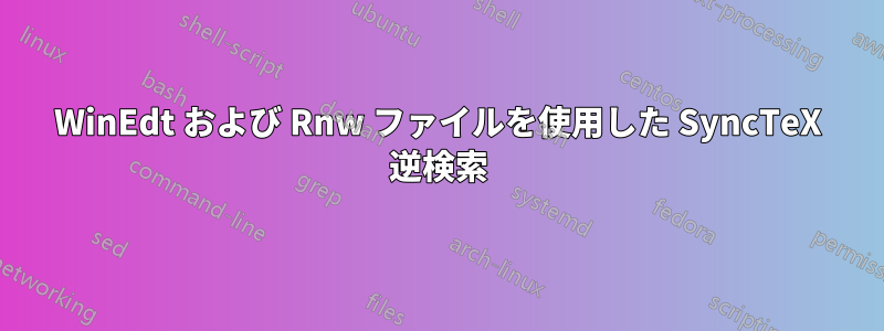 WinEdt および Rnw ファイルを使用した SyncTeX 逆検索