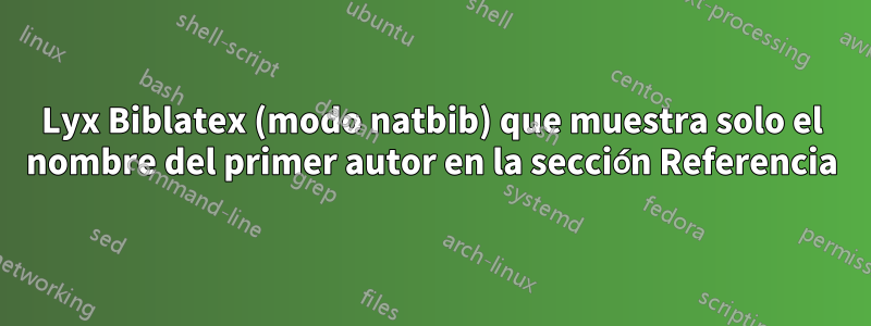Lyx Biblatex (modo natbib) que muestra solo el nombre del primer autor en la sección Referencia