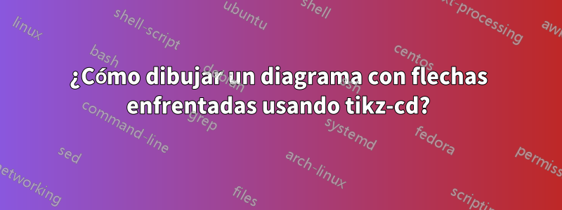 ¿Cómo dibujar un diagrama con flechas enfrentadas usando tikz-cd?