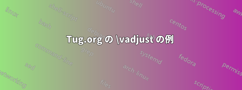 Tug.org の \vadjust の例