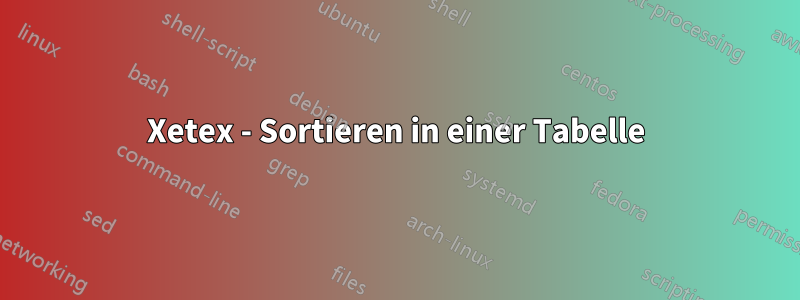 Xetex - Sortieren in einer Tabelle
