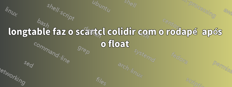 longtable faz o scartcl colidir com o rodapé após o float