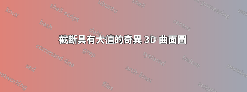 截斷具有大值的奇異 3D 曲面圖