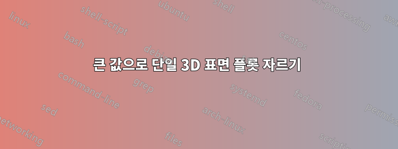 큰 값으로 단일 3D 표면 플롯 자르기