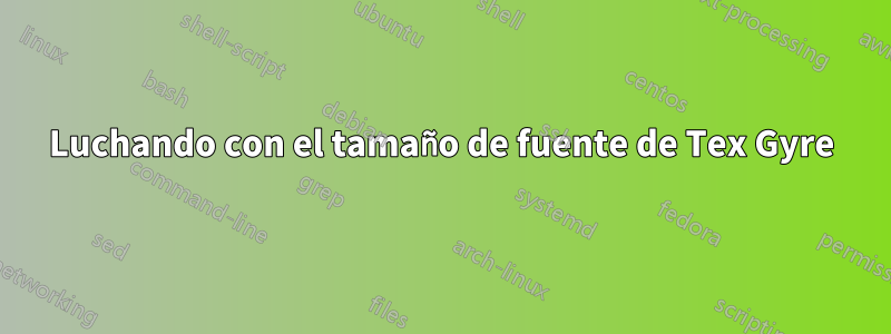 Luchando con el tamaño de fuente de Tex Gyre