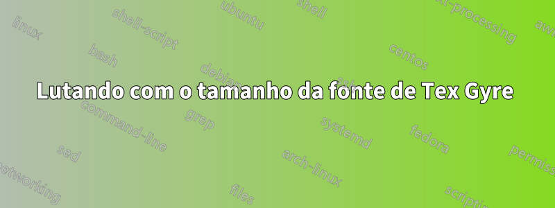 Lutando com o tamanho da fonte de Tex Gyre